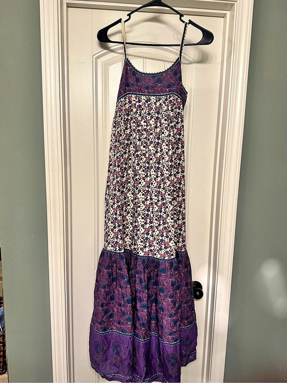 Natural Life Floral Maxi Dress in Purple & White Like New